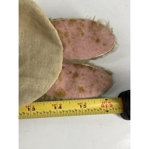 Antique Rabbit Bunny Floral Bloomer Dress red Eyes Straw Stuffed Mohair - Picture 14 of 15